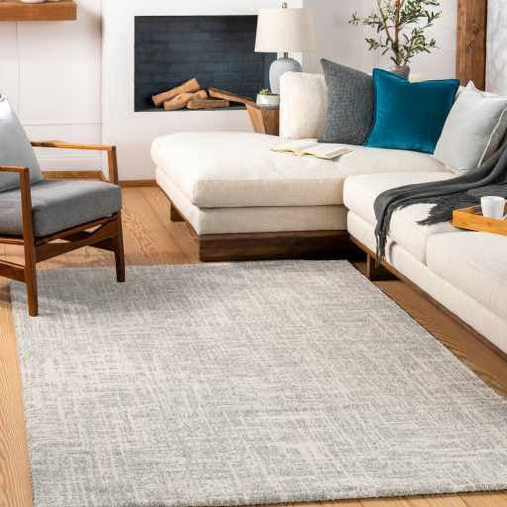 Hauteloom Cowbridge Living Room, Bedroom Area Rug - Contemporary - High Pile - Charcoal, Cream, Peach - 2' x 3'