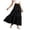 Black, variant on Women's Boho Tiered Maxi Skirt - 2026 Summer Trendy Flowy A-Line Long Skirt with Pockets for Beach Vacation & Casual Wear