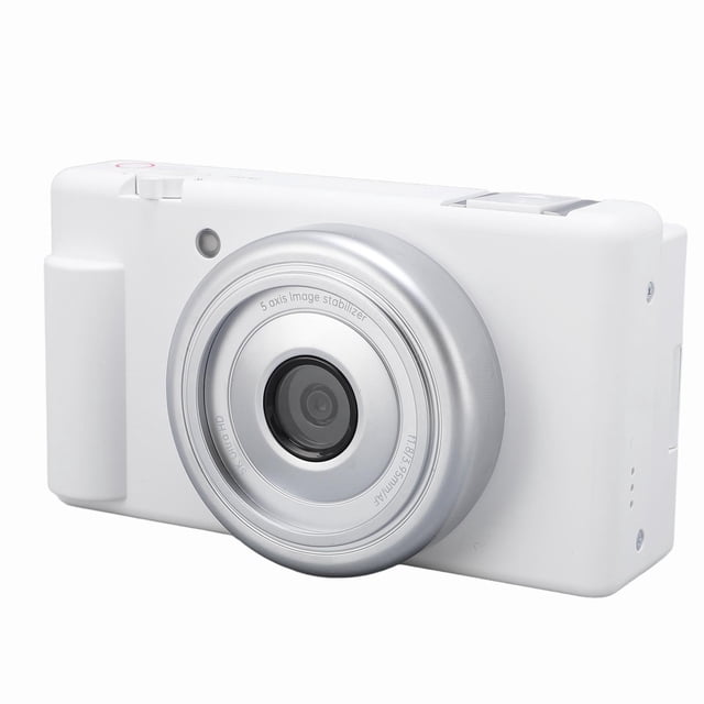 Cámara Digital, 5K Autofocus 80MP HD Cámara Digital Pequeña Pantalla Abatible De 2,8 Pulgadas Blanca Para Viajes