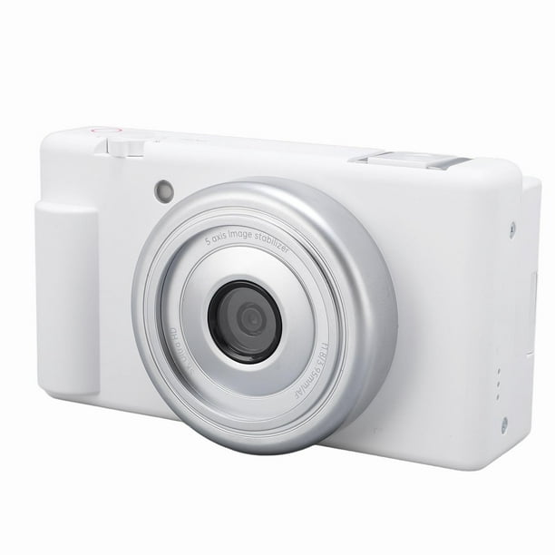Cámara Digital, 5K Autofocus 80MP HD Cámara Digital Pequeña Pantalla Abatible De 2,8 Pulgadas Blanca Para Viajes