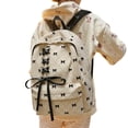 thumbnail image 2 of Kids Backpack Corduroy Bow Backpack for Students Casual Commute Lightweight Daypack White One Size, 2 of 4