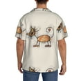 thumbnail image 5 of KLL Brown Cat Cartoon Print Men's Shirt Short Sleeve Button Down Summer Cuba Beach Shirts- Large, 5 of 7