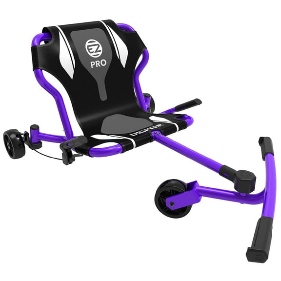 EzyRoller: Drifter Pro X - Purple -Ride-On Scooter, Cambering Motion, Pedal Free Cart, Hand Brakes, Extendable Frame, 220lb Capacity, Kids-Adults 9 