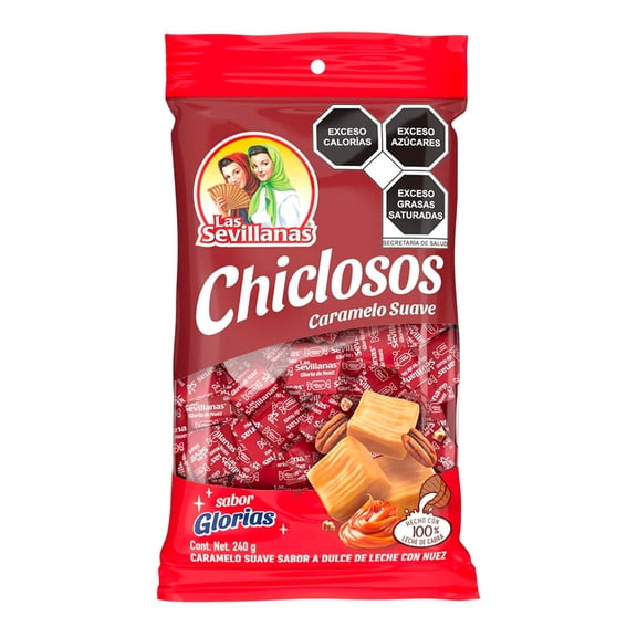 Caramelo suave Las Sevillanas chiclosos sabor dulce de leche con nuez 240 g