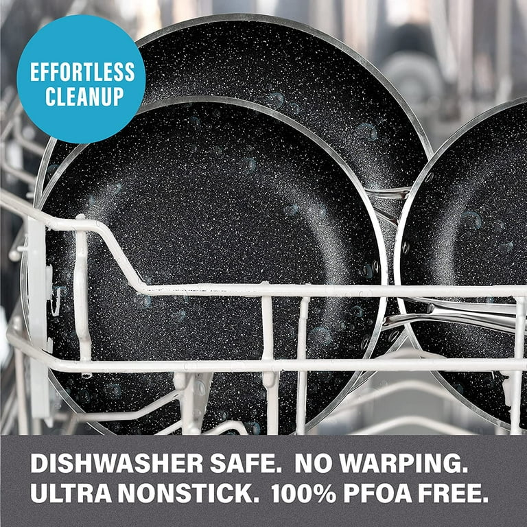 Granitestone 15-Piece Aluminum Ultra-Durable Non-Stick Diamond Infused Cookware and Bakeware Set in Black
