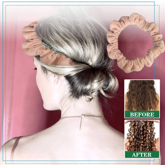 Xihbxyly Rizador de Pelo Sin Calor, Accesorio de Terciopelo Suave, Cómoda Diadema para Rizar El Cabello Durante El Sueño, Crea Rizos Sin Esfuerzo, Peinado En Casa, Perfecto para Personas Ocupadas, Sa