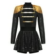thumbnail image 3 of SiiRoh Girls Circus Ringmaster Jumpsuit Sequins Tassels Tutu Skirt Leotard with Hats for Stage Party Black 14, 3 of 7
