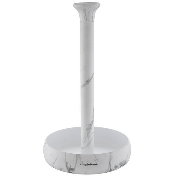 simpletome Paper Towel Holder Countertop ONE HAND Tear Keep It Rolled Up Weighted Base