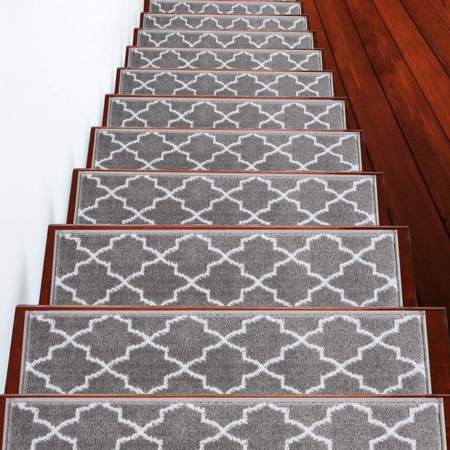 Trellisville Collection Contemporary, Cozy, Vibrant and Soft Stair Tread Mats & Rugs, 9'' x 28''