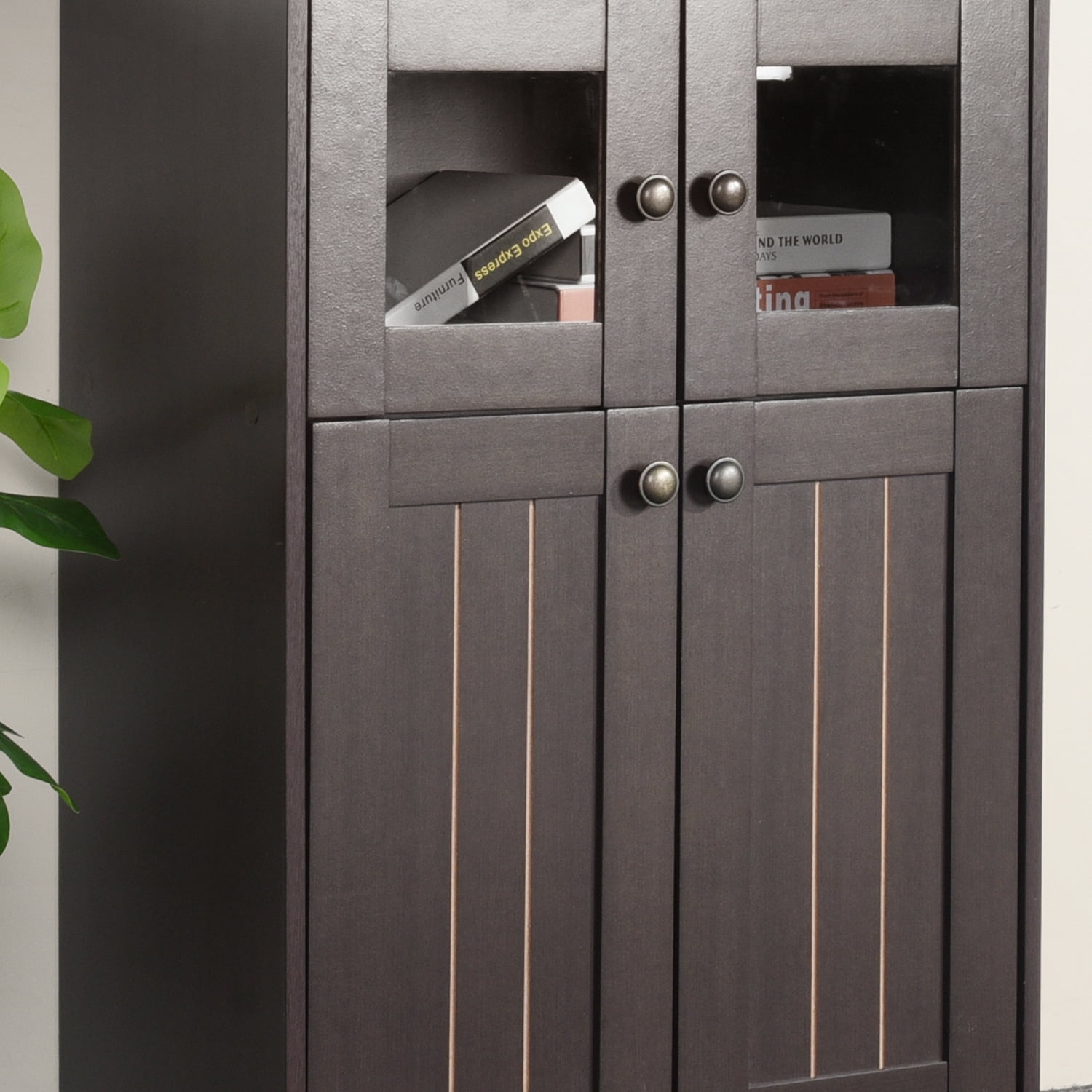 Kepooman Floor Storage Cabinet, Free Standing Kitchen Cupboard, Wooden Storage Cabinet with 2 Doors, Office Furniture, Brown Kepooman Floor Storage Cabinet, Free Standing Kitchen Cupboard, Wooden Storage Cabinet with 2 Doors, Office Furniture, Brown
