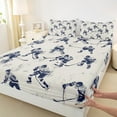 thumbnail image 3 of Feelyou Eat Hockey Sleep Full Size Sheets, Winter Sport Lover Bed Sheets, Teens Kids Boys Girls Sheet Sets, Luxury Bedroom Decor, 4-Piece, 3 of 7
