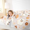 thumbnail image 3 of Feelyou Cute Bow Ghost Full Size Comforter Sets, Hippie Autumn Flower Bedding Comforter Set, Beige, Halloween Reversible, 3-Piece, 1 Comforter and 2 Pillowcases, 3 of 7