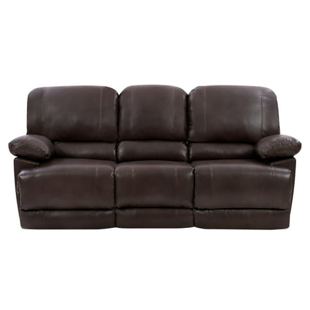 What Is A Bonded Leather Sofa CorLiving LZY-342-S Plush Power Reclining Chocolate Brown Bonded Leather Sofa with Fold-Down Console and Cupholders with USB Port ()