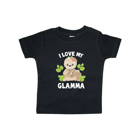 

Inktastic Cute Sloth I Love My Glamma with Green Leaves Gift Baby Boy or Baby Girl T-Shirt