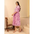 thumbnail image 4 of XL LOVE By Janasya Indian Women's Plus Size Pink Dobby Georgette Tie-Dye Fit & Flare Dress, 4 of 5