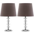 thumbnail image 3 of Safavieh  Lighting 15-inch Derry Green Shade Stacked Crystal Orb Table Lamp (Set of 2), 3 of 4