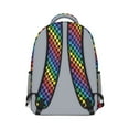thumbnail image 3 of Rainbow Checkerboard Backpack for School,Cute School Bag,Schoolbag with Adjustable Shoulder Straps & Padded Back,15.3"x11"x6.7", 3 of 6