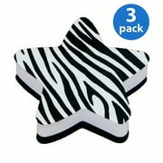 (3 pack) (3 Pack) Ashley, ASH10027, Zebra Star Magnetic Whiteboard Eraser, 1 Each, Black,White