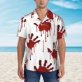 thumbnail image 4 of Daiia Bloody Hand 1 Hawaiian Shirt for Men Gentle Cotton Regular Short Sleeve Casual-Medium, 4 of 9