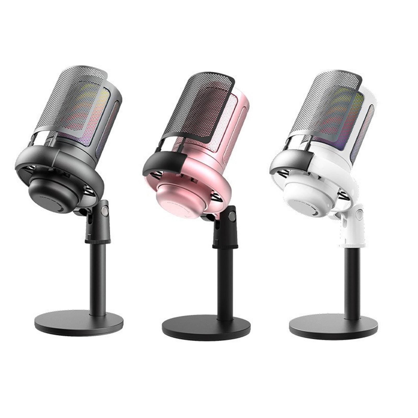 Color USB Microphone for Gaming PC Streaming Podcasting Mute Button Condenser Mic Noise Reduces