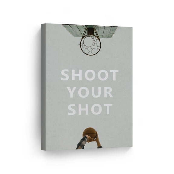 Smile Art Design Shoot Your Shot Inspiring Basketball Sport Motivational Canvas Wall Art Inspirational Wall Art Entrepreneur Quote Print Office Living Room Decor Artwork Gift Ready to Hang 28x19