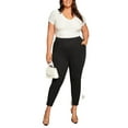thumbnail image 3 of Casual Solid Skinny Black Plus Size Pants (Women's), 3 of 4