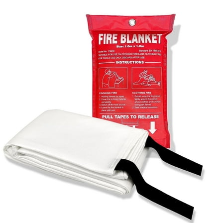 SITERWELL Fiberglass , Fire Suppression Blanket for Emergency Surival,Emergency Blanket with Flame Retardant Protection and Heat Insulation, Survival Blanket ,1m x 1m,1 Pack