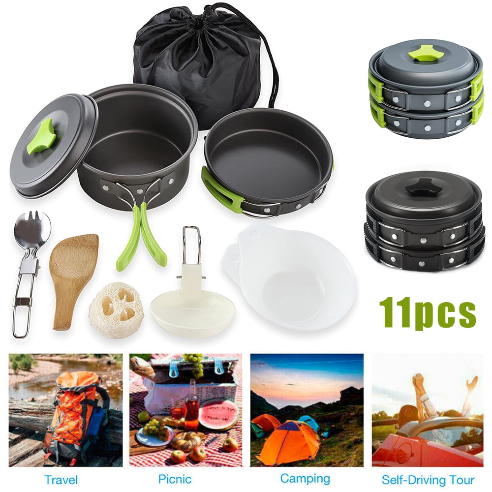 titanium backpacking cooking set camping cookware 6pc backpacking mess kit