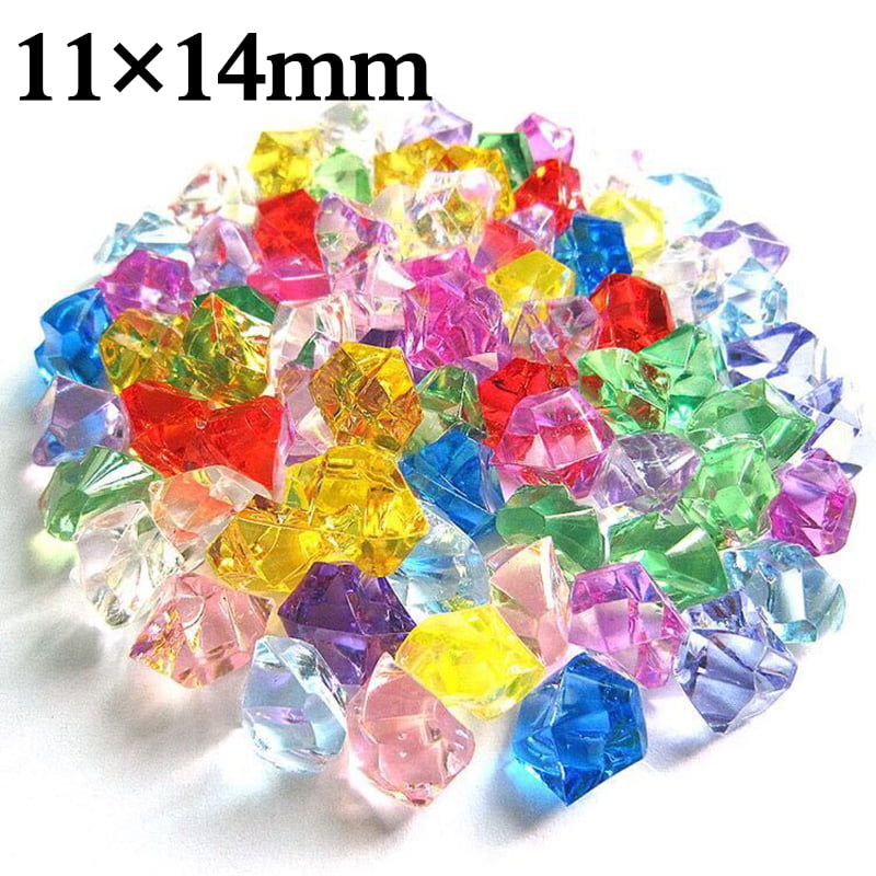 200x Plastic Gems Ice Grains Colorful Small Stones Children Jewels Acrylic Stone 