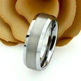 thumbnail image 2 of Free Engraving Personalized Custom Engraving Men's Women's Tungsten Wedding Band 7mm Brushed Center High Polished Beveled Edge SZ: 10.5, 2 of 6