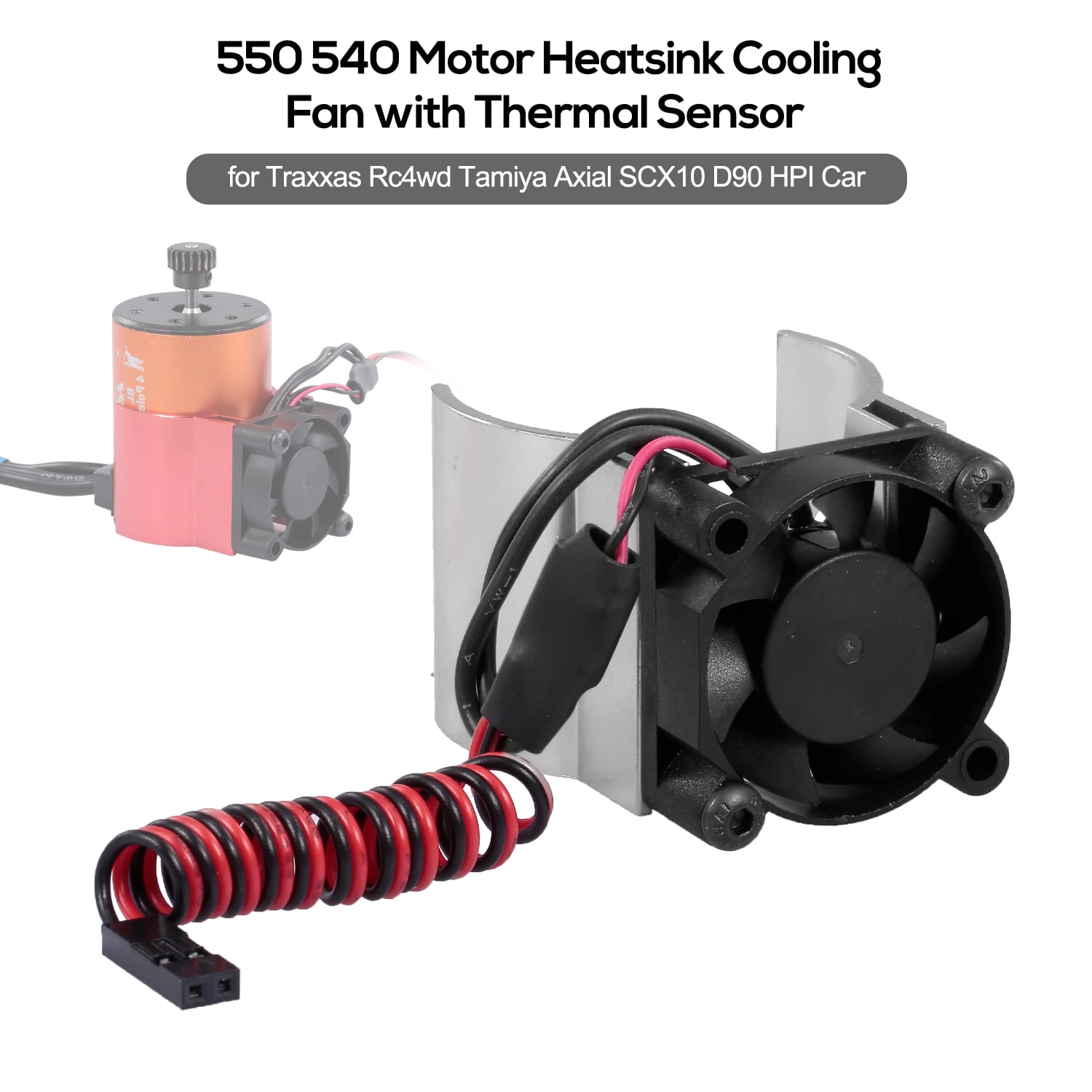 2-Pack Aluminum Heat Sinks For 540/550 Size RC Motors – Fits RS540, 550, 3650, Compatible With Traxxas, HPI