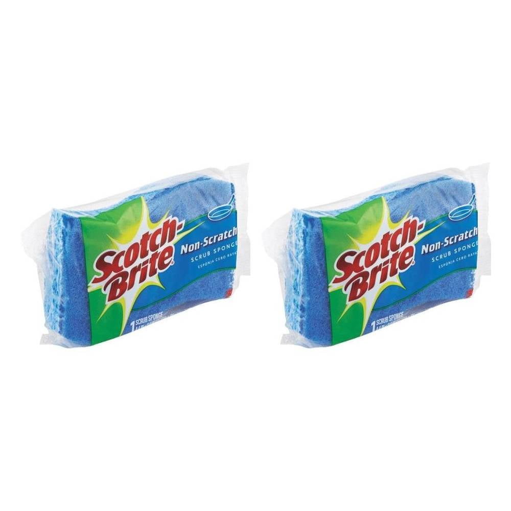 Scotch Brite Sponge Scrub Non Scratch Durable Scouring Pad Wavy Shape 6 Pack New 