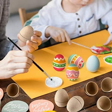 HILABEE 10Pcs Paper Mache Easter Eggs Empty Easter Eggs Creative Easter Baskets for Decorating DIY Craft Supplies for Easter Egg