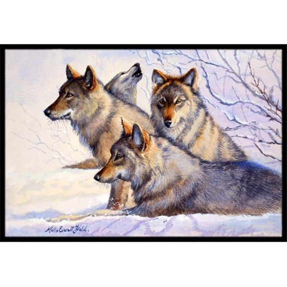 Wolves by Mollie Field Indoor or Outdoor Mat, 18 x 27