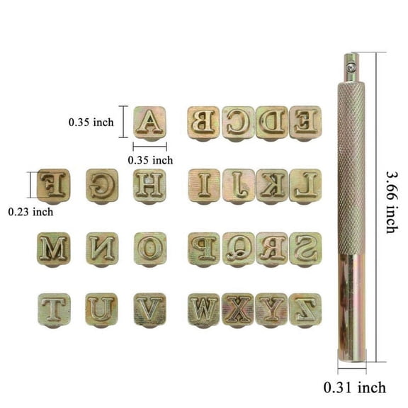26pcs Alphabet Letter Seal Metal Punching DIY Handmade Leather Craft Tool Kit