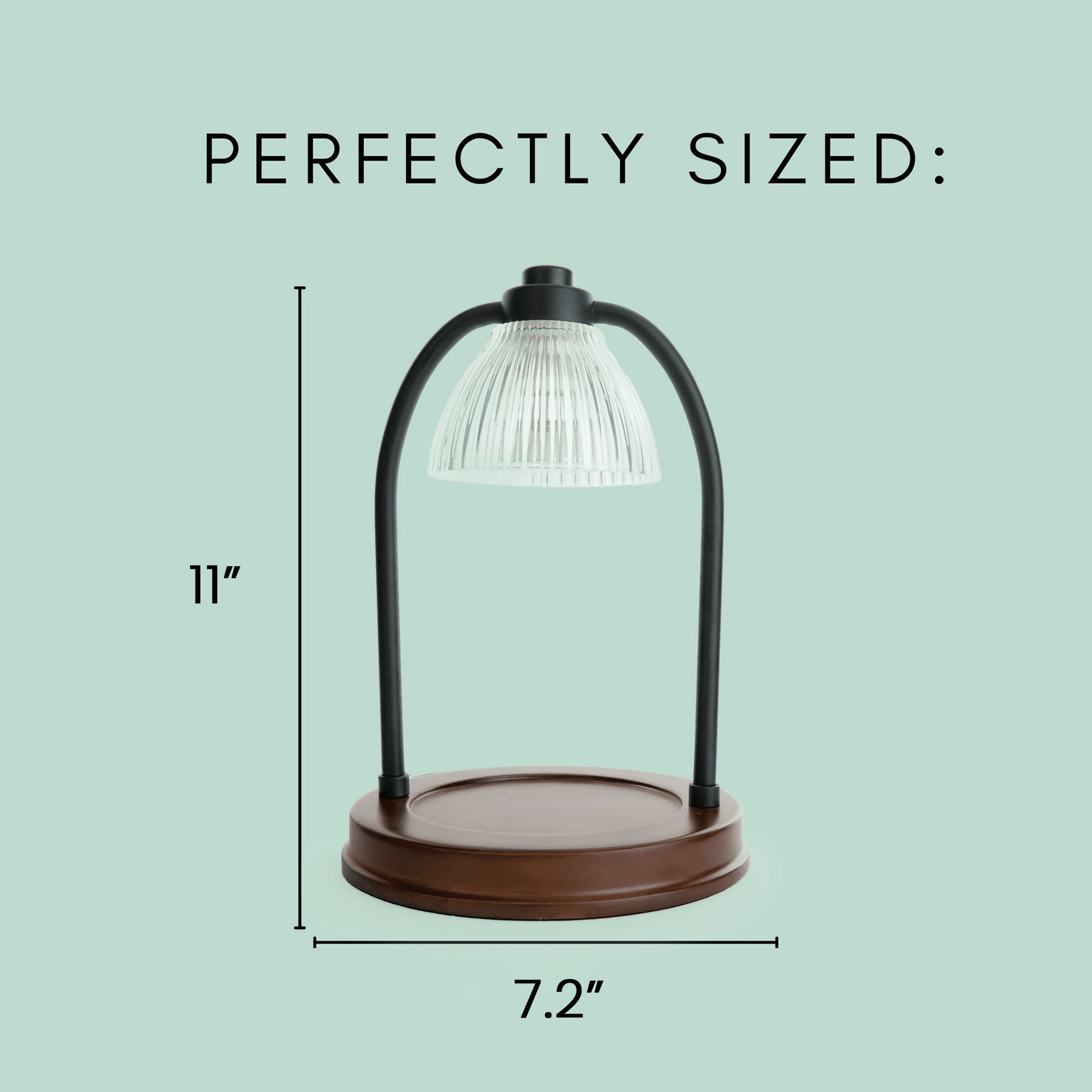 Better Homes & Gardens 10.75" Wax Cube & Candle Warmer, Black Ribbed Glass