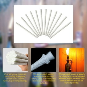 Ashata 12pcs Replacement Fiberglass Tiki Wick For Wine Bottle Tiki