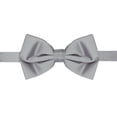 thumbnail image 2 of Jacob Alexander Men's Solid Color Extra Large Pre-Tied Bow Tie - Silver, 2 of 5