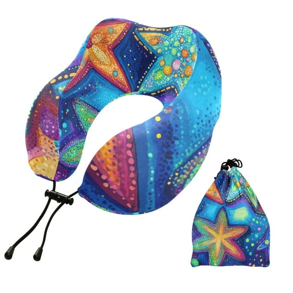 BZSMCE Travel Pillow Stellar Dots Pattern 10.5x9.5x6in