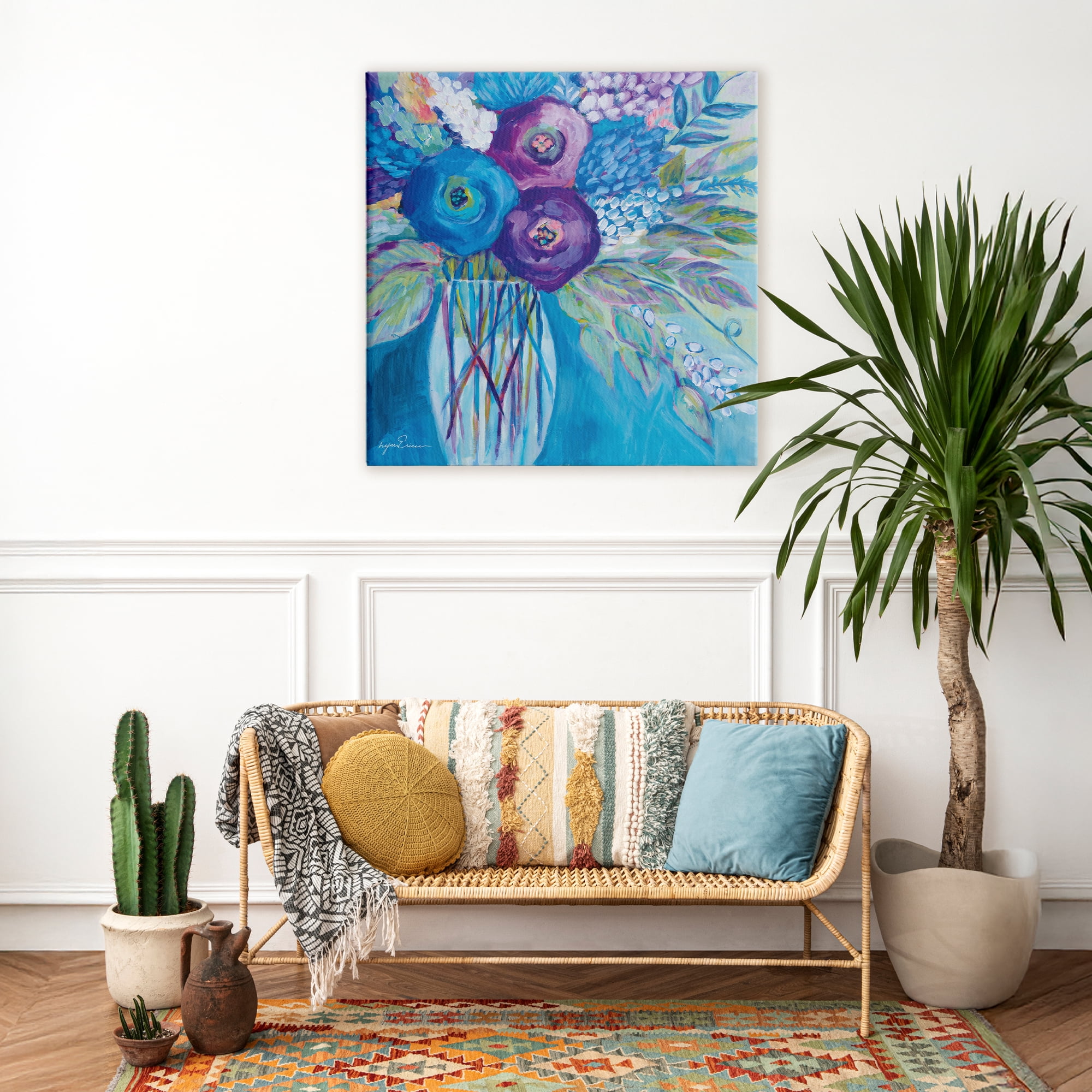 Stupell Industries True Blue Flower Bouquet Canvas Wall Art, design by Lynn Ericson Fine Art