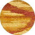 thumbnail image 1 of Ahgly Company Machine Washable Indoor Round Abstract Orange Red Area Rugs, 7' Round, 1 of 7