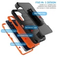 thumbnail image 4 of For Samsung Galaxy S25 FE Case with Built-in Screen Protector and Holster Belt Clip, Military Grade Protection Shockproof Heavy Duty Rugged Kickstand Phone Cover for Galaxy S25 FE Case - Orange, 4 of 9