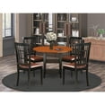 thumbnail image 2 of East West Furniture Sudbury 5-piece Wood Dining Table and Chairs in Black/Cherry, 2 of 6