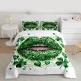 thumbnail image 2 of Feelyou Kid Gnome Shamrock Twin Comforter Sets, Lips Love Heart Bedding Set, 2 Pieces, 2 of 8