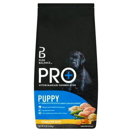 Pure Balance Pro+ Puppy Chicken & Rice Recipe Dry Dog Food for Puppies, 8 lbs