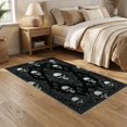 thumbnail image 2 of ODIKA 5'x7' Washable Area Rug Ghost Horror Vintage Faces Border Scroll Gothic Skull Refined Structured for Dining Room, Under Table, Home Office, Non-Slip Chair-Friendly, 2 of 7