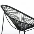 thumbnail image 4 of Indoor Outdoor Lounge Chair with Pear Shape Woven Seat, Black, 4 of 5