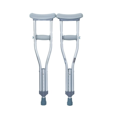 McKesson Underarm Crutches Aluminum Frame Child 175 lbs. Weight Capacity Push Button Adjustment Push Button Adjustment, 146-10427 - One Pair