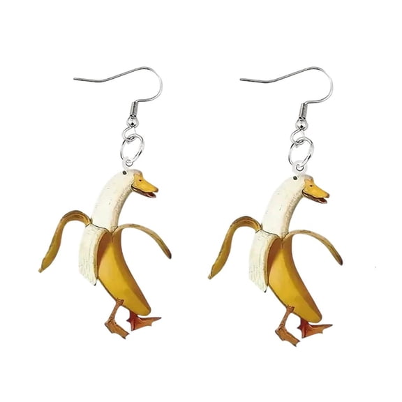 Lovely Banana Earrings With Strange Styles Acrylic Craftsmanship Unique Gift For Birthdays And Special Occasions