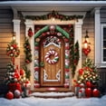 thumbnail image 5 of Lilixerw Christmas Door Curtain,Festive Xmas Wreath Design Hanging Decor for Home Front Door Decor,Reusable Holiday Door Cover,35x71in, 5 of 6